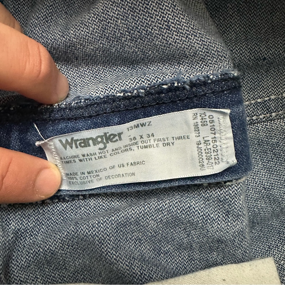 Wrangler 13MWZ Cowboy Cut Denim Jeans - Blue Men’s Size 36x33 (tag 36x34) - Picture 5 of 10